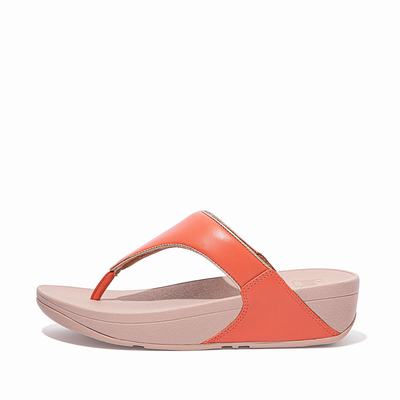 Fitflop Lulu Pop Binding Leather Sandals - Sandalen Damen - Koralle Rosa (POJ530467)